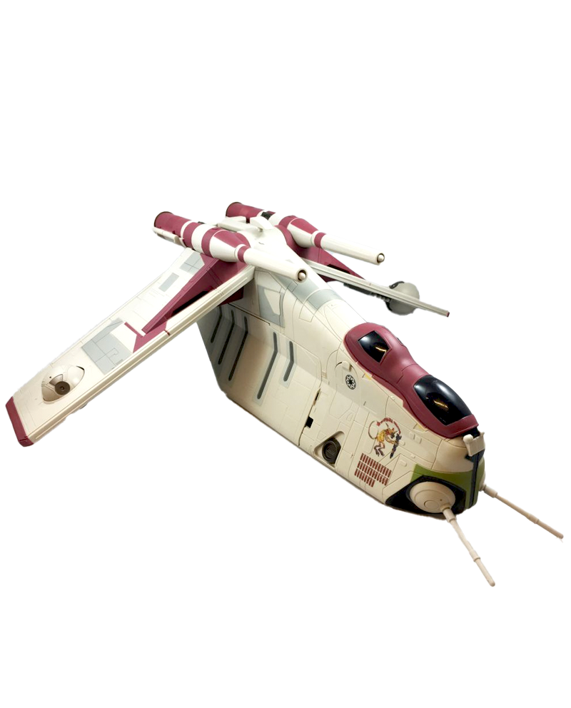 The TCW Republic Gunship - Crumb Bomber from the The Clone Wars line has a date stamp of 2002 and was released in 2009.